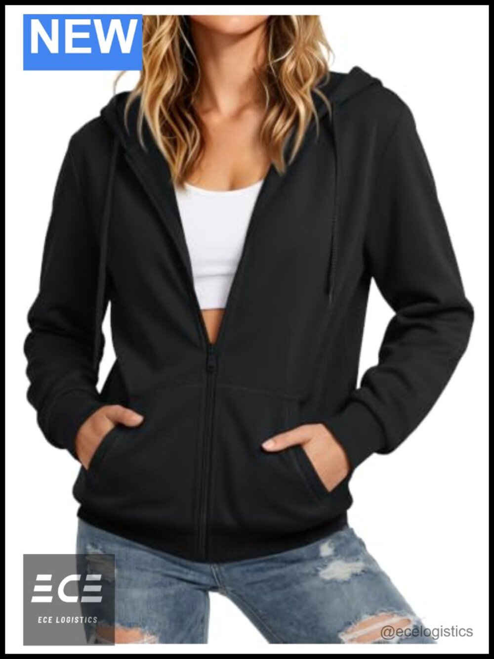 Women Full Zip Fleece Lined Hoodie Sweatshirt Casual